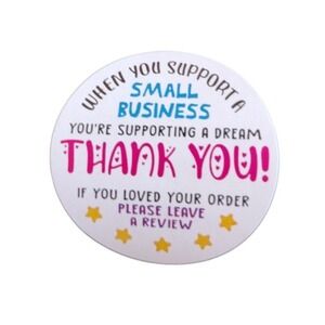 500 Labels Thank You for Supporting Small Business‎ White 1.5 Inches Diameter